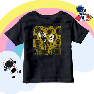Camiseta Aniversário de 3 anos de espaço do astral