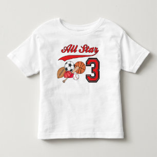 Camiseta Aniversário de 3 anos de esporte para todas as est
