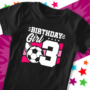 Camiseta aniversário de 3 anos De Festa De Futebol De 3 Ano