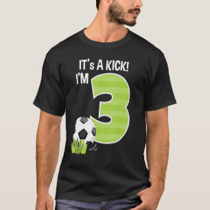 Camiseta Aniversário de 3 anos de futebol Festa de Futebol 