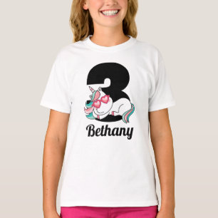 Camiseta aniversário de 3 anos de Garota de 3 Anos