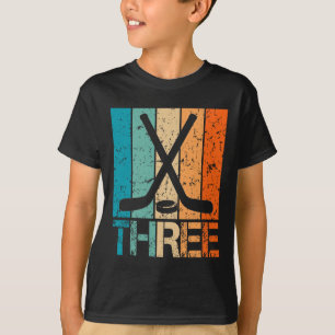 Camiseta Aniversário de 3 anos de hóquei Menino Menina de 3