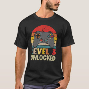 Camiseta Aniversário de 3 anos de Jogador de Vídeo Engraçad