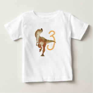 Camiseta Aniversário de 3 anos do Dinossauro