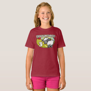 Camiseta Aniversário de 3 anos do garoto hoje eu tenho três