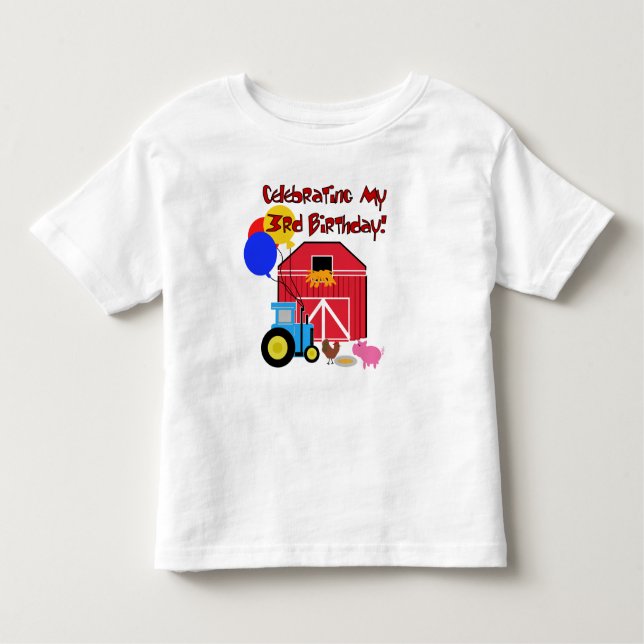 Camiseta aniversário de 3 anos fazenda (Frente)