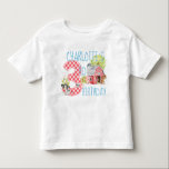 Camiseta aniversário de 3 anos Fazenda Barnyard Animal Bird<br><div class="desc">Lá em baixo,  na Coleção de Fazendas,  comemora-se aniversário de 3 anos com esta adorável Camisa de Aniversário de Barnyard,  apresentando animais de fazenda bonitinhos Vaca,  Ovelha,  Porco,  Cavalo,  Galo</div>