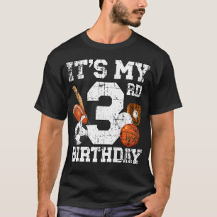 Camiseta Aniversário De 3 Anos Festa De Aniversário Esporti