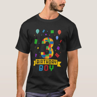 Camiseta aniversário de 3 anos Master Builder Building 3 An