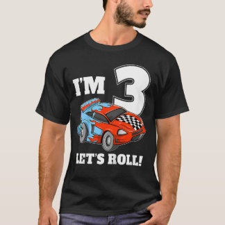 Camiseta Aniversário de 3 anos Menino Criança 3 Três Corrid
