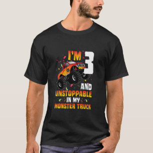 Camiseta aniversário de 3 anos Monster Truck Bock Party 3 A
