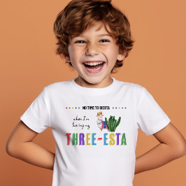 Camiseta Aniversário de 3 anos ou garota colorida Três-Esta