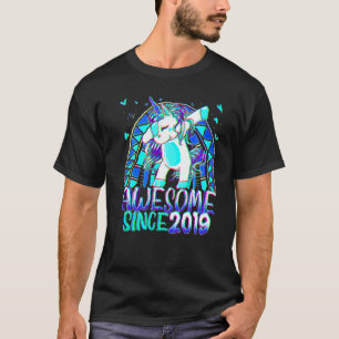 Camiseta aniversário de 3 anos Rainbow De 3 Anos Dabbing Un