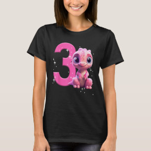 Camiseta aniversário de 3 anos Rapariga Dinossauro Festa Ro
