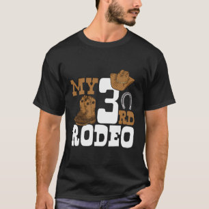 Camiseta aniversário de 3 anos Rodeo 3 Anos Meninos Garotas