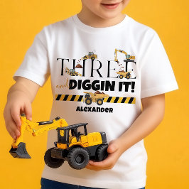 Camiseta Aniversário de 3 anos Toddler de Barragem de Const