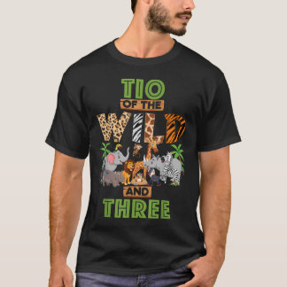 Camiseta Aniversário De 3 Anos Trio Selvagem Safari Jungle