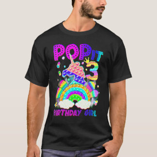 Camiseta aniversário de 3 anos Unicorn Fidget Pop It Birthd
