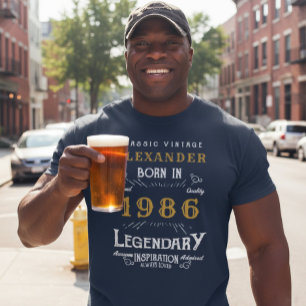 Camiseta aniversário de 40 anos 1983 Adicionar Nome Legendá