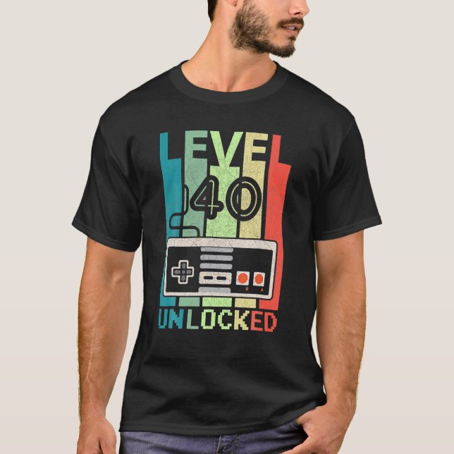 Camiseta Aniversário de 40 anos 1983 do Gamer de vídeo desb (Frente)