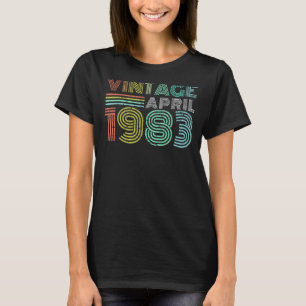 Camiseta aniversário de 40 anos 1983 Vintage 40 Anos De Abr