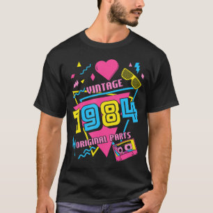 Camiseta aniversário de 40 anos 1984 anos 80 I Ama Os 80S