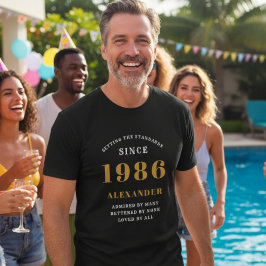 Camiseta aniversário de 40 anos 1986 Nome personalizado per
