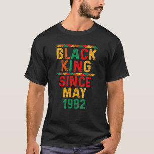 Camiseta aniversário de 40 anos 40 anos Rei Negro desde mai