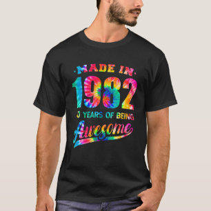 Camiseta Aniversário De 40 Anos 40 De 1982 Tie Dye Incrível