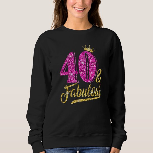 Camiseta aniversário de 40 anos 40 Fabuloso Para Mulheres O (Frente)