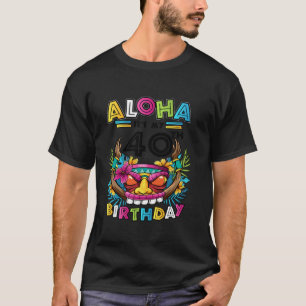 Camiseta aniversário de 40 anos Aloha Hawaii Tiki Partido H