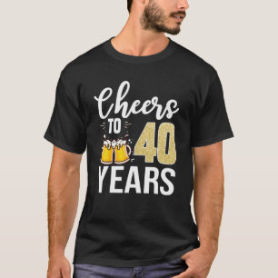 Camiseta aniversário de 40 anos aplaude Cerveja De 40 Anos