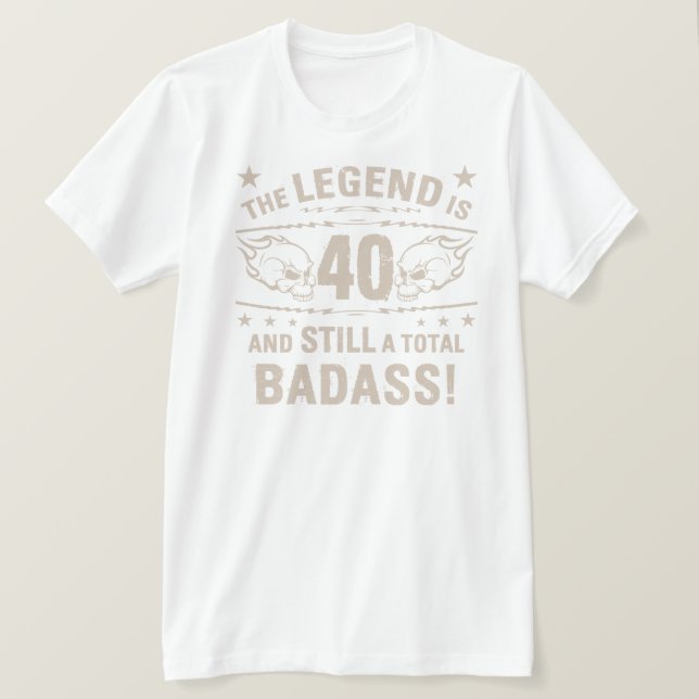 Camiseta aniversário de 40 anos Badass (Frente do Design)