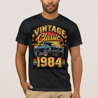 Camiseta Aniversário de 40 Anos Carro Vintage Ano 1984