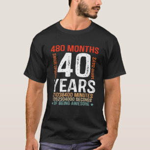 Camiseta aniversário de 40 anos Com 40 Anos De Idade, 480 