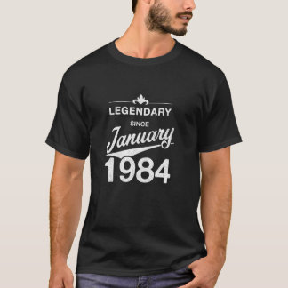 Camiseta aniversário de 40 anos de 40 anos Nascer em Janeir