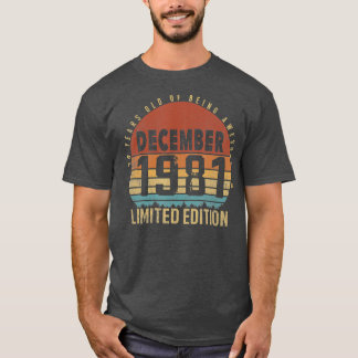 Camiseta aniversário de 40 anos de 40 anos Vintage dezembro