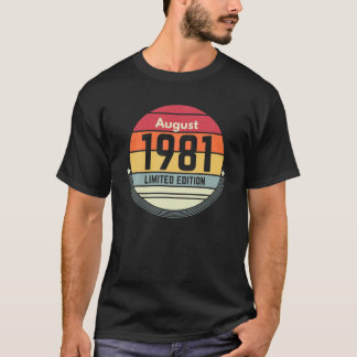 Camiseta aniversário de 40 anos de agosto de 1981 40 Anos M