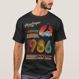 Camiseta Aniversário de 40 anos de Fevereiro de 1986 Vintag