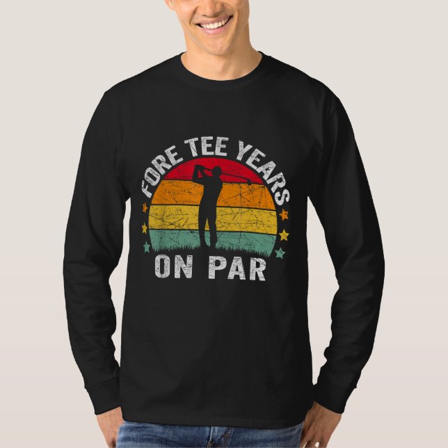 Camiseta Aniversário de 40 anos de Golfe Engraçado Foto Sun (Frente)