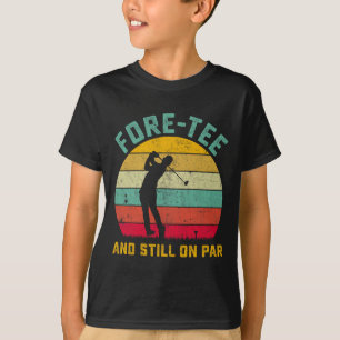 Camiseta Aniversário de 40 anos De Golfe Engraçado Retro Fo