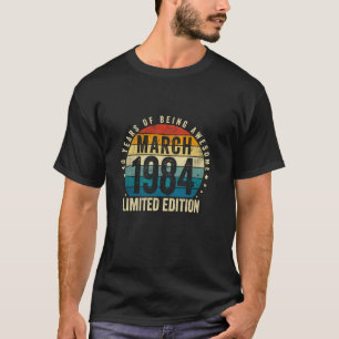 Camiseta aniversário de 40 anos de Março 1984, com 40 anos