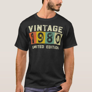 Camiseta Aniversário de 40 anos de Presente do Vintage 1980