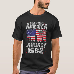 Camiseta aniversário de 40 anos de presente Janeiro 1982 Ba