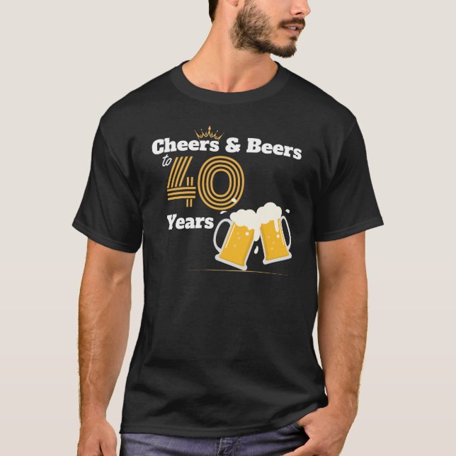 Camiseta aniversário de 40 anos e cervejas (Frente)