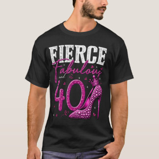 Camiseta aniversário de 40 anos Fierce Fabuloso e presente 