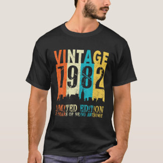 Camiseta aniversário de 40 anos Gift Vintage 1982 Limited E