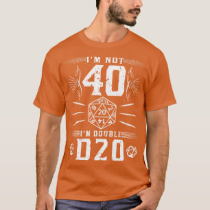 Camiseta aniversário de 40 anos Im Duplo RPG D20