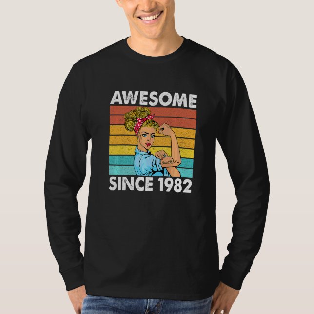 Camiseta aniversário de 40 anos Incrível Desde 1982 Raparig (Frente)