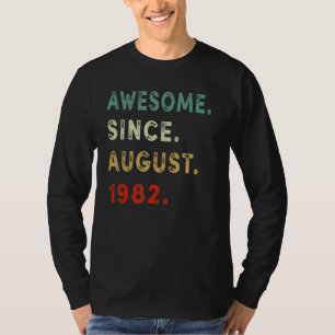 Camiseta aniversário de 40 anos Incrível Desde Agosto De 19